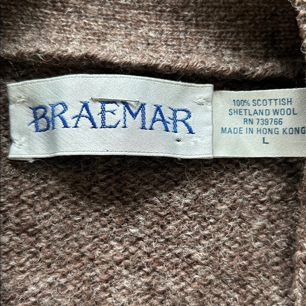 Braemar Argyle Vest Scottish shetland Wool Brown Pastel Diamond Pattern size L - Picture 3 of 9